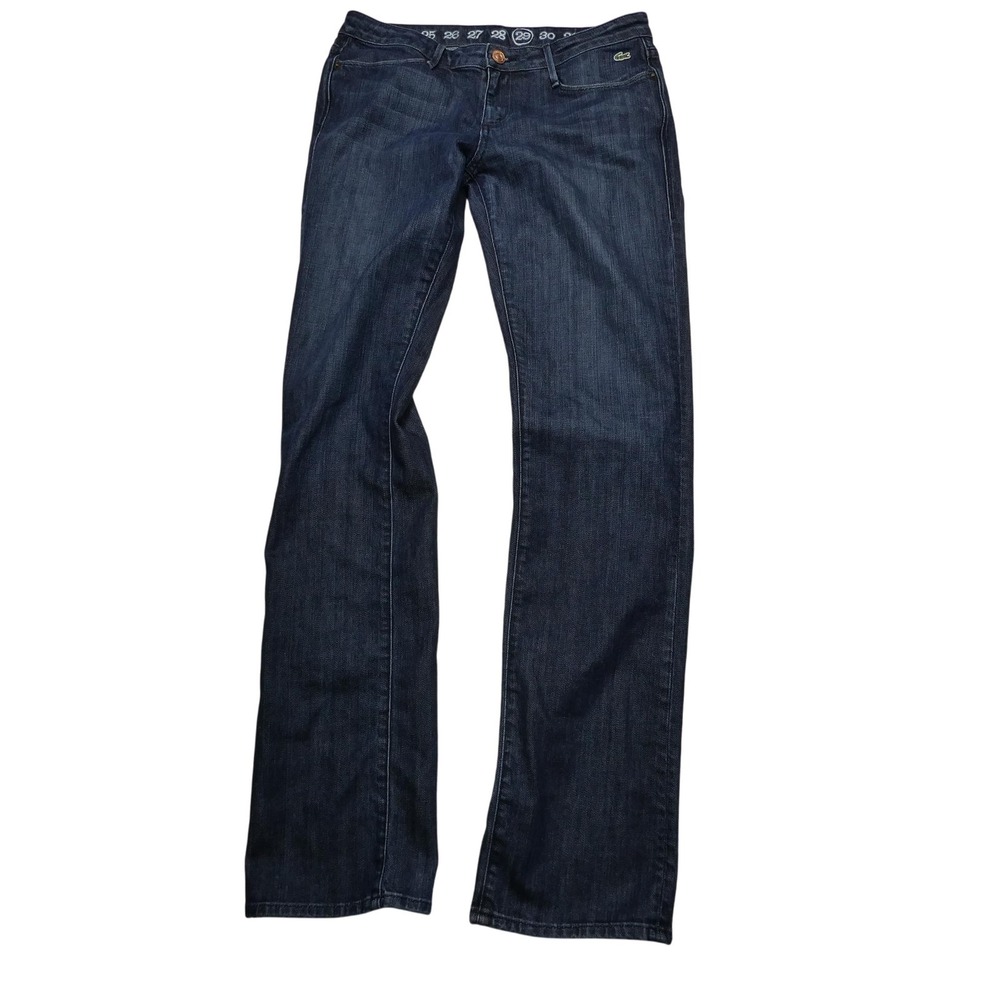 Lacoste Jeans Womens 29 Blue Angelina Straight Leg Stretch Denim‎ Earnest Sewn